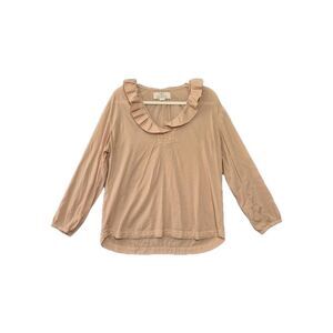 Trovata Dusty Rose Ruffle Neck Long Sleeve Top